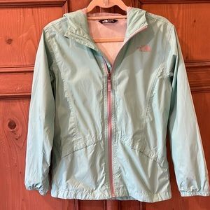 Girls XL North Face hooded rain jacket